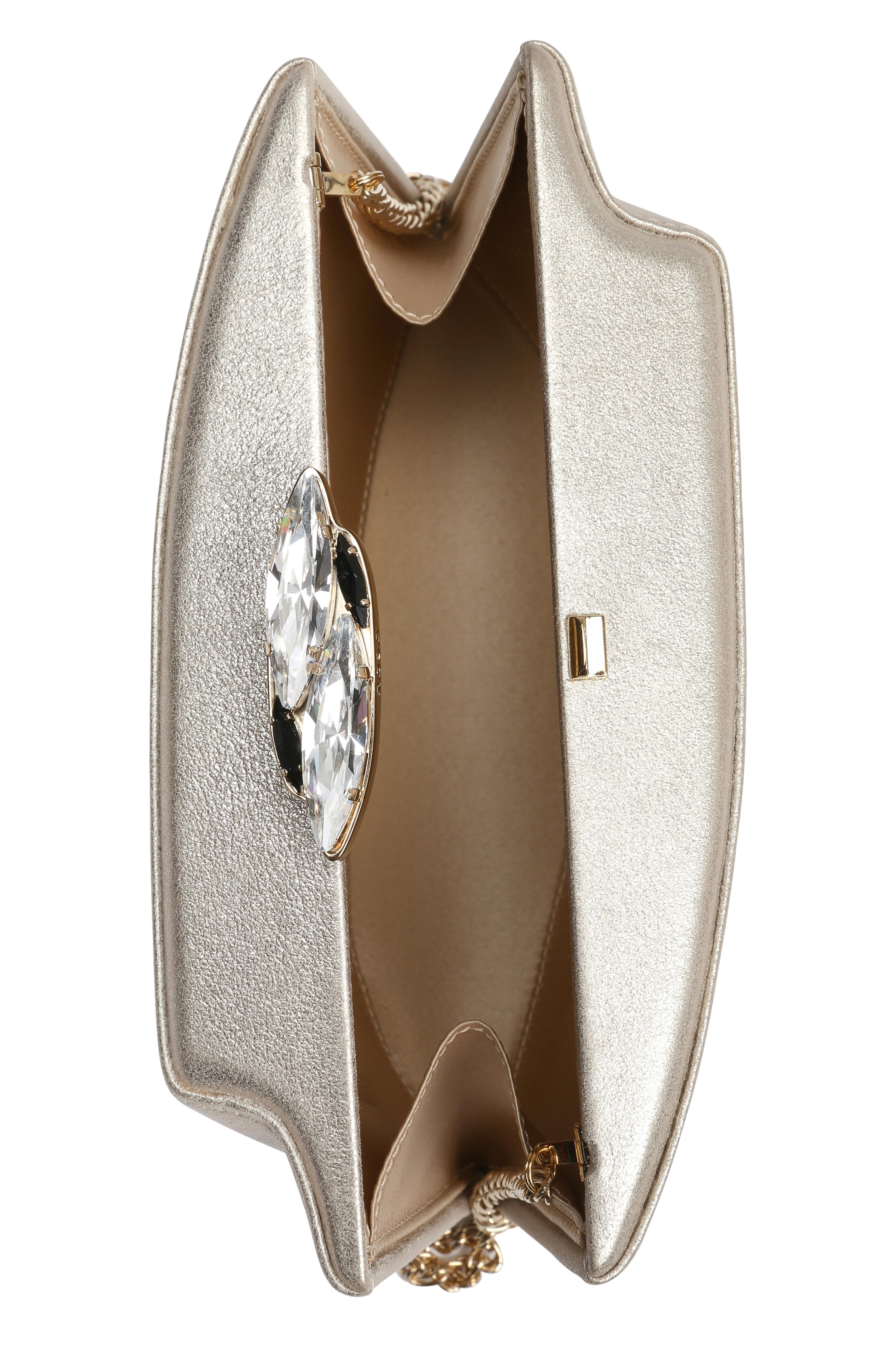 Rodo Firenze - Gold Metallic Burma Trapezoid Chain Clutch