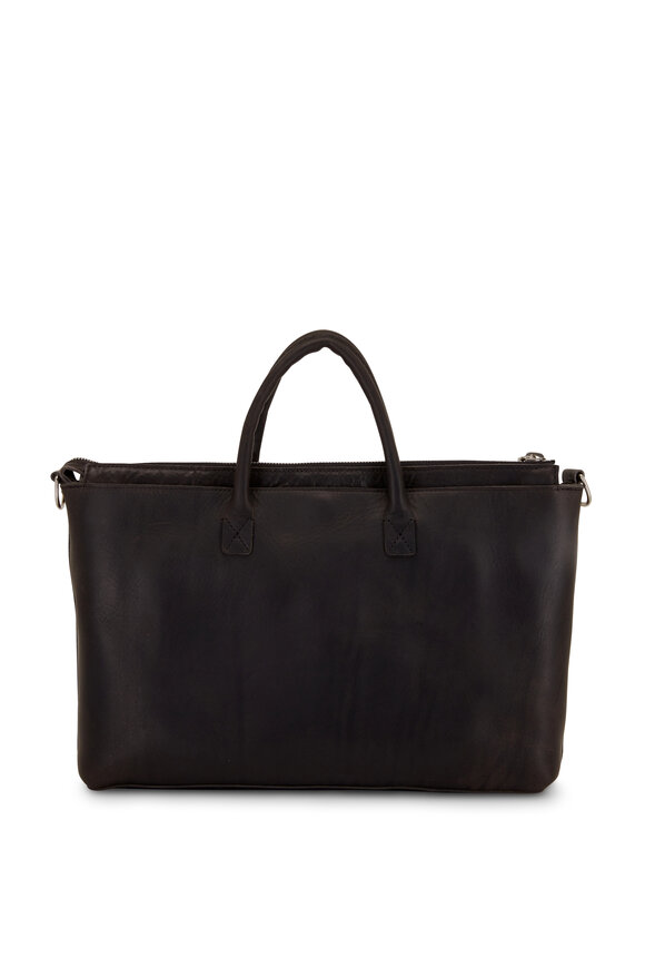 Shinola - Utility Black Leather Computer Briefcase