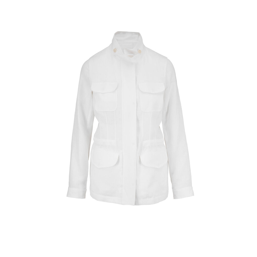 Loro Piana - Traveller White Linen Coat | Mitchell Stores