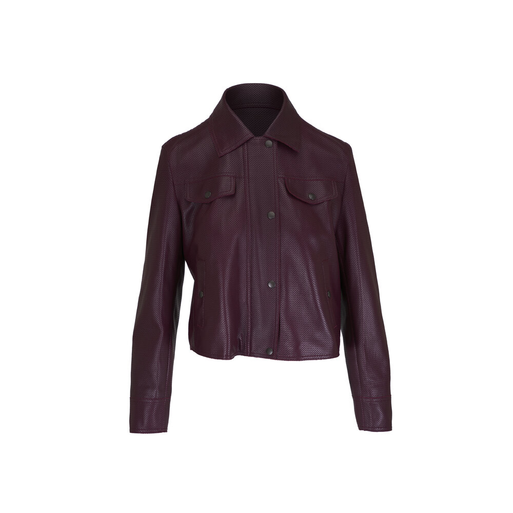 アウターその他 AKRIS Women Outer 016433 004822 149 BROWN Short Bomber Leather Jacket