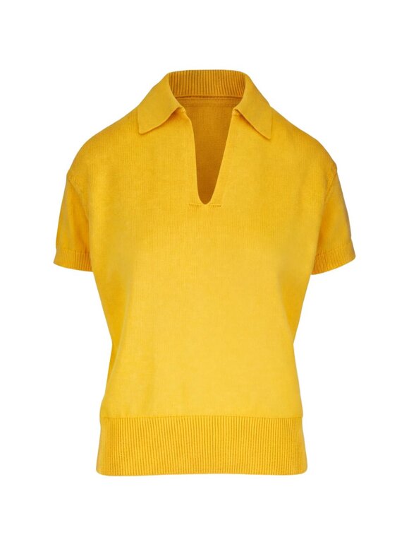 Lafayette 148 New York Daisy Yellow Pullover Polo Sweater - view 3