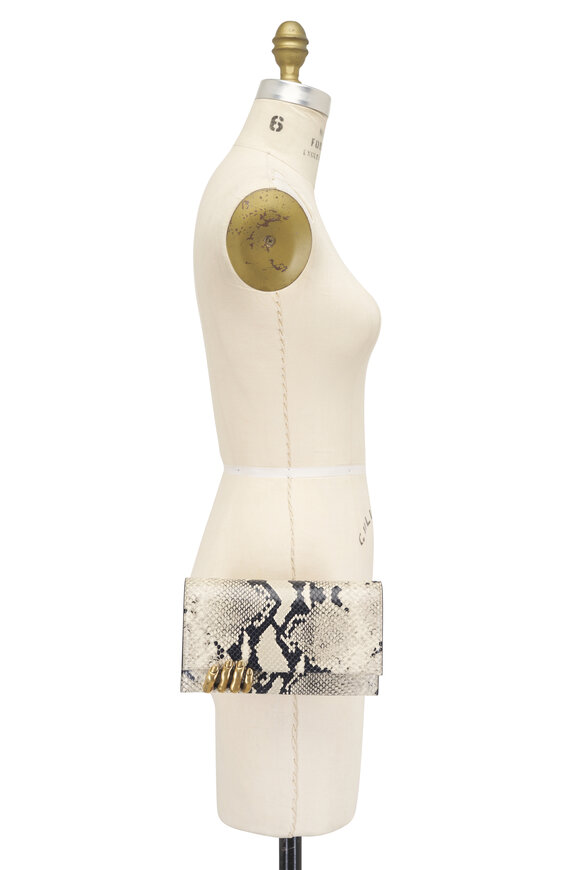 Khaite Embossed Leather Hand Clutch - view 6