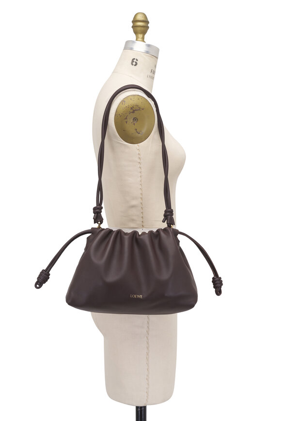 ショルダーバッグ・ポシェット LOEWE FLAMENCO PURSE MEDIUM BAG IN DARK BROWNIE Loewe - Medium Flamenco Dark Brownie Leather Clutch