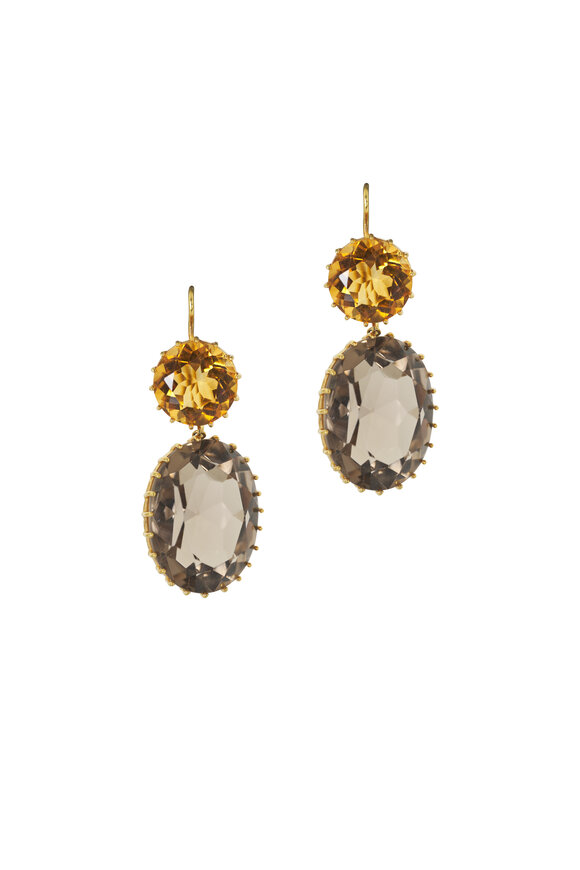 Renee Lewis - Citron & Quartz Drop Earrings