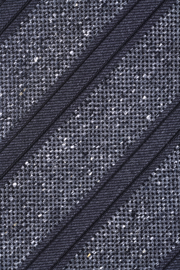 Zegna Gray Stripe Necktie - view 2