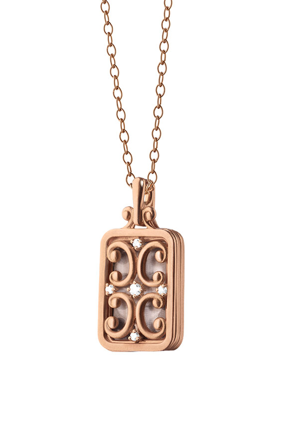 Monica Rich Kosann - 18K Rose Gold Gate Locket Necklace