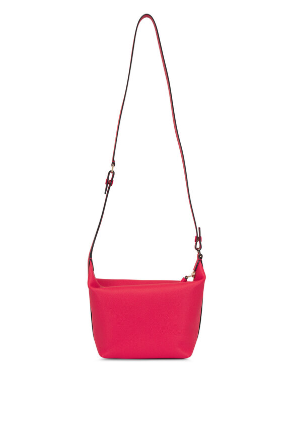 Valextra Mini Mochi Crimson Red Leather Top Handle Bag - view 2