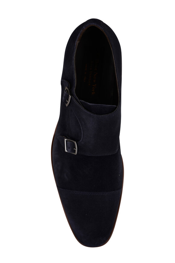 To Boot New York - Addison Blue Suede Double Monk Strap Dress Shoe