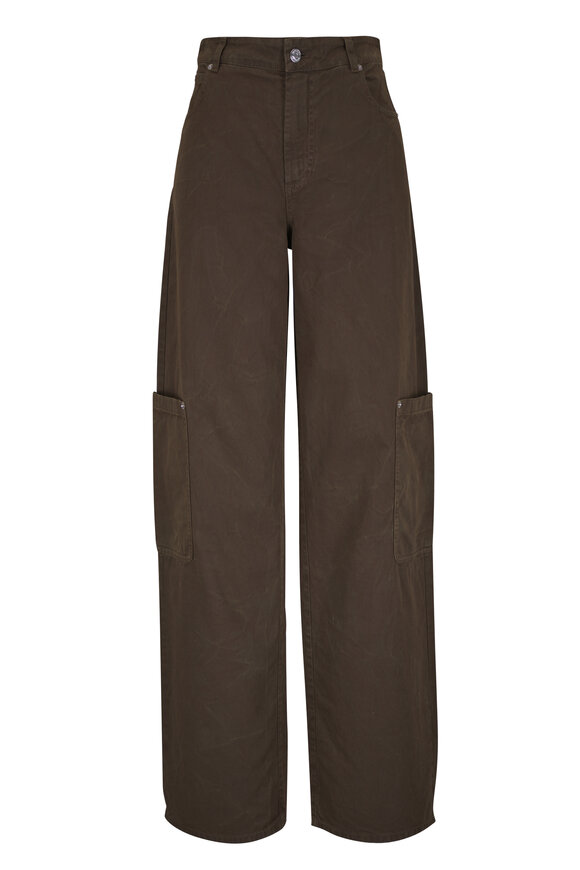 Moncler Brown Heavy Cotton Canvas Cargo Pant - view 1