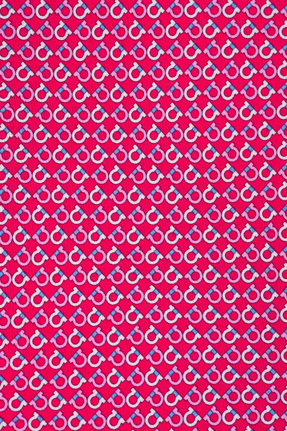 Ferragamo Red Gancini Print Silk Necktie - view 2