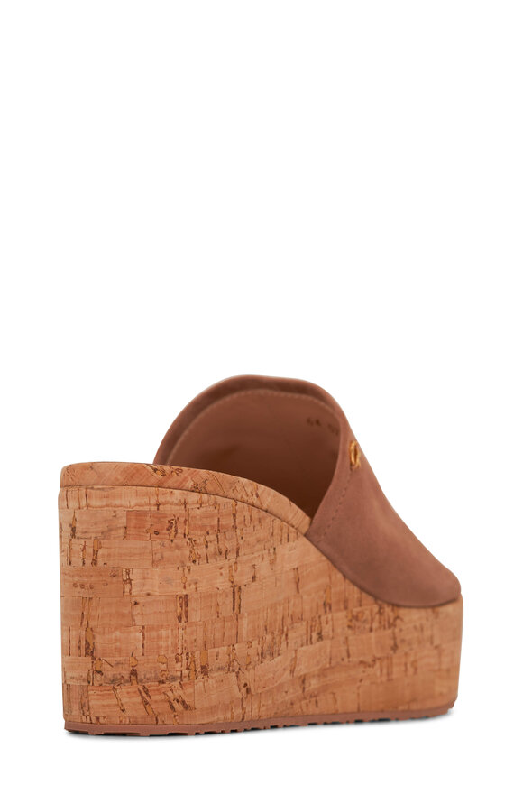 Gianvito Rossi - Praline Suede Wedge Mules, 45mm