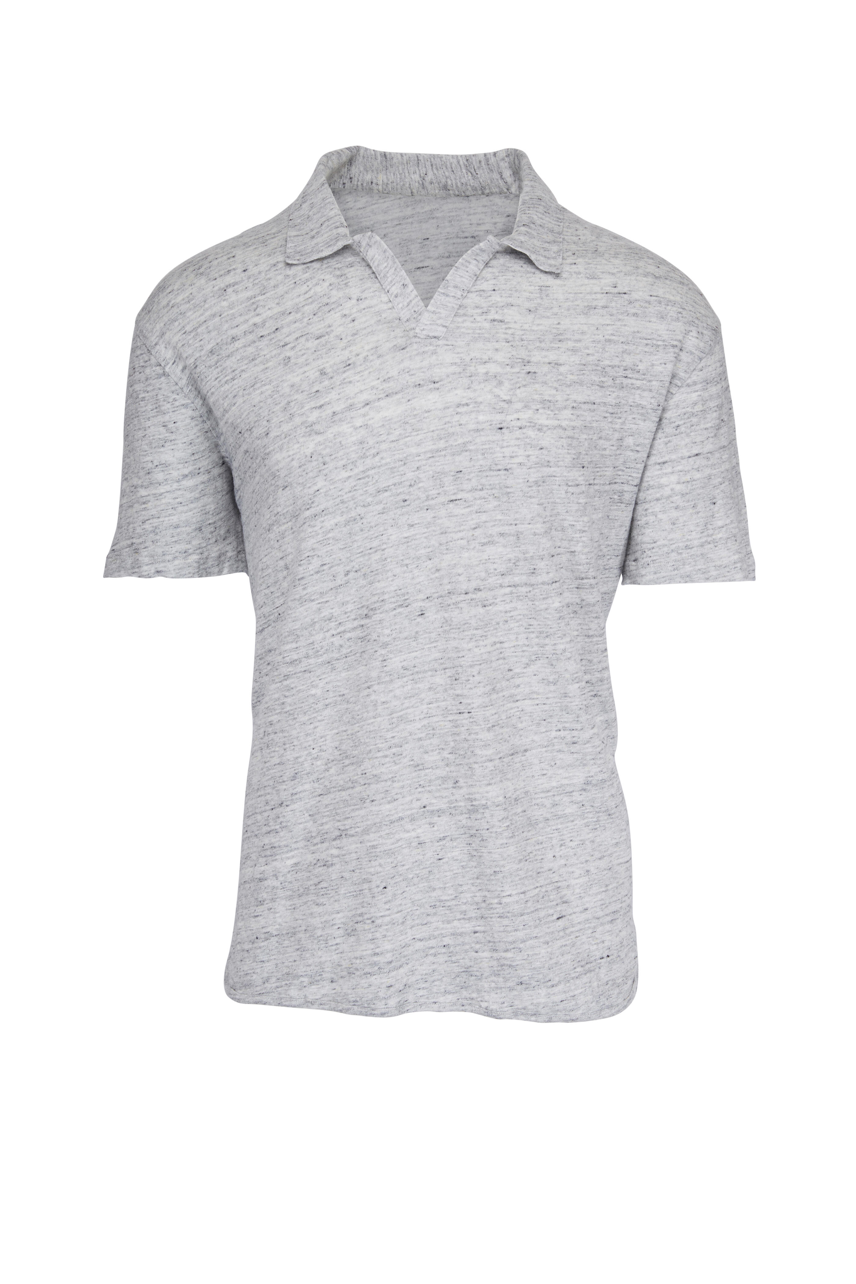 Officine Generale - Simon Gray Pigment Dyed Linen Polo