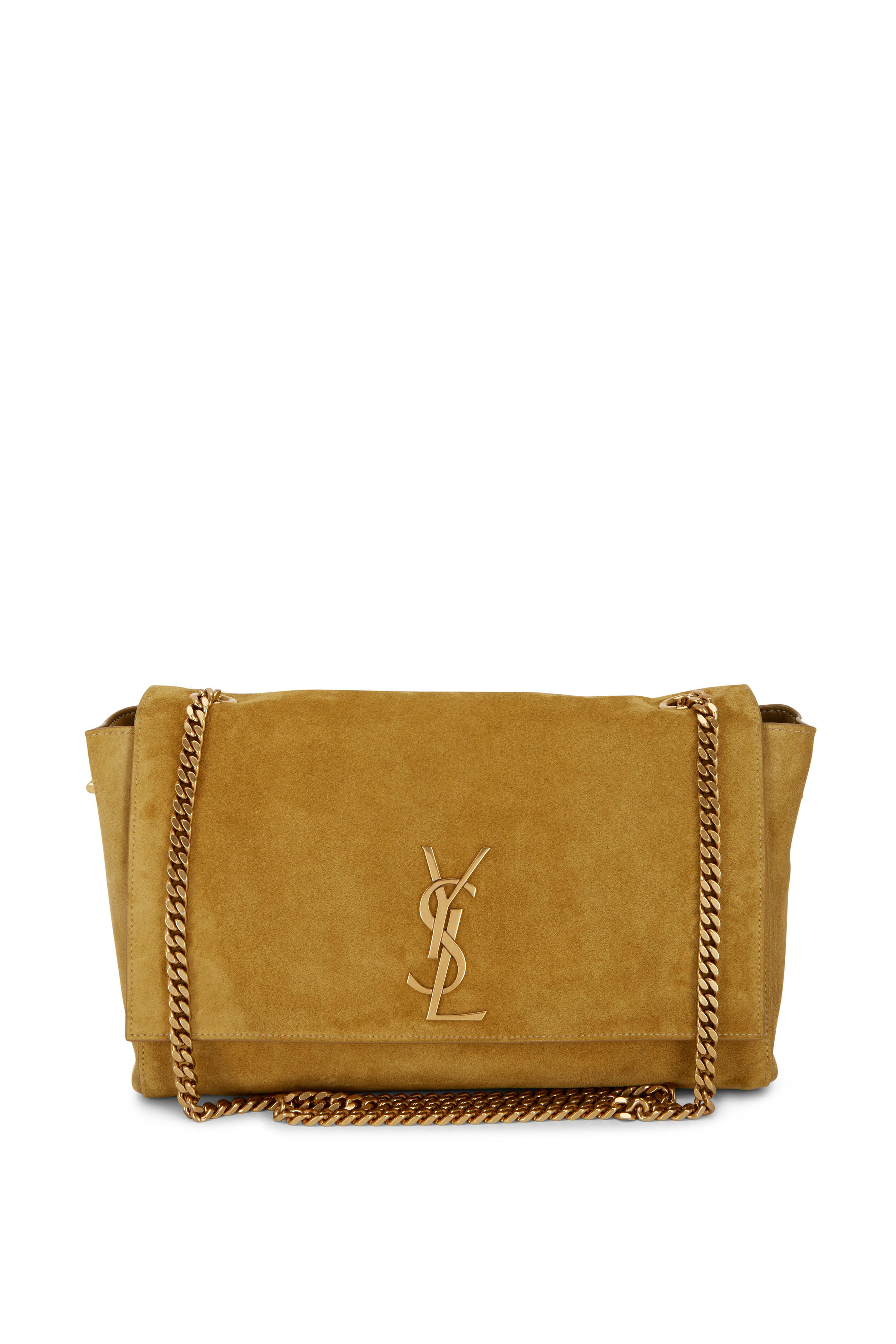 Beige Kate medium reversible suede shoulder bag