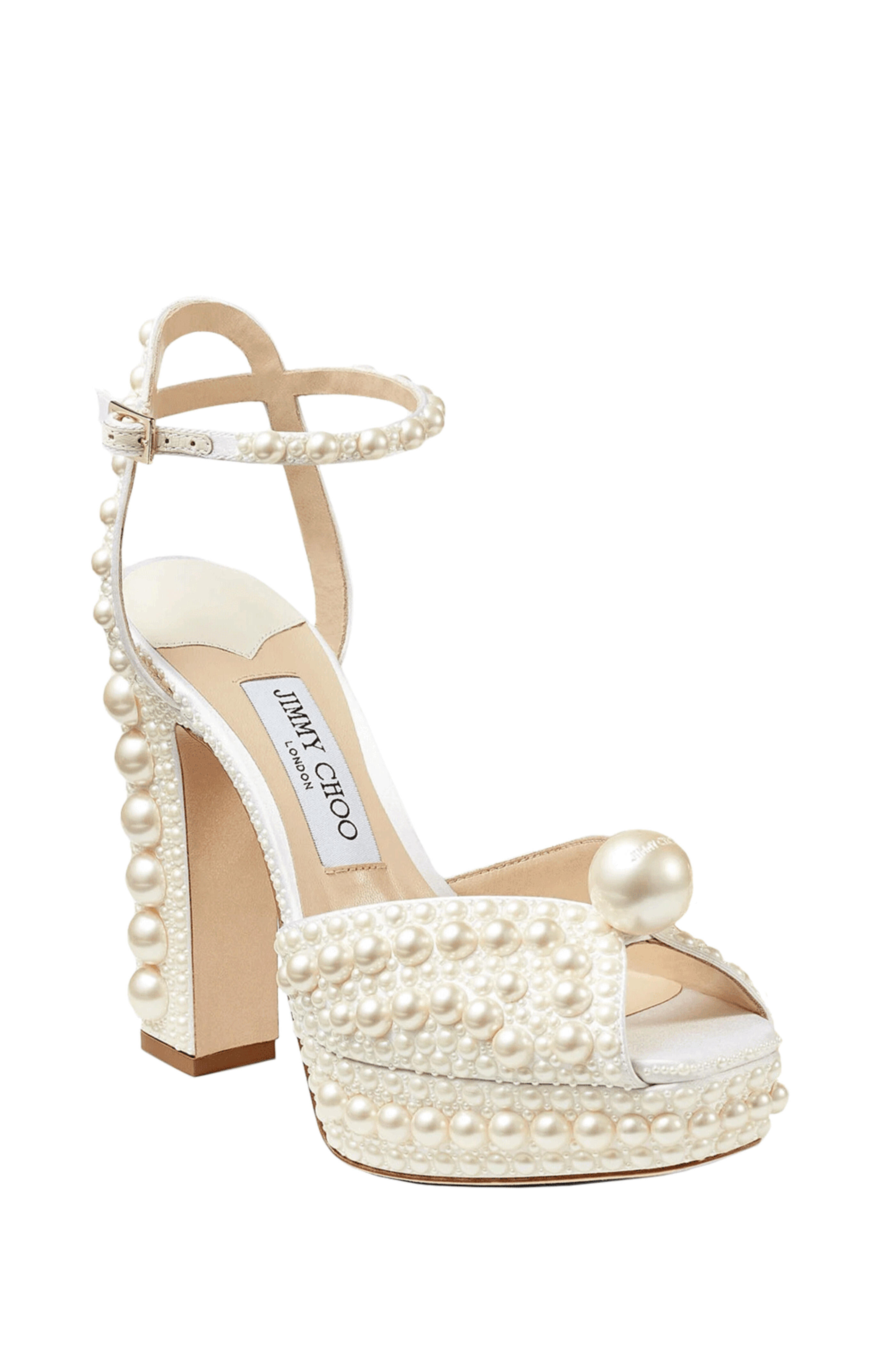 Jimmy Choo - Sacaria Ivory Pearl Platform Sandal, 120mm