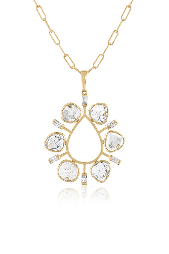 Loriann Diamond Slice Pendant Necklace