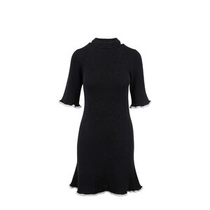 See by Chloé - Black Wool Metallic Trim Knit Dress