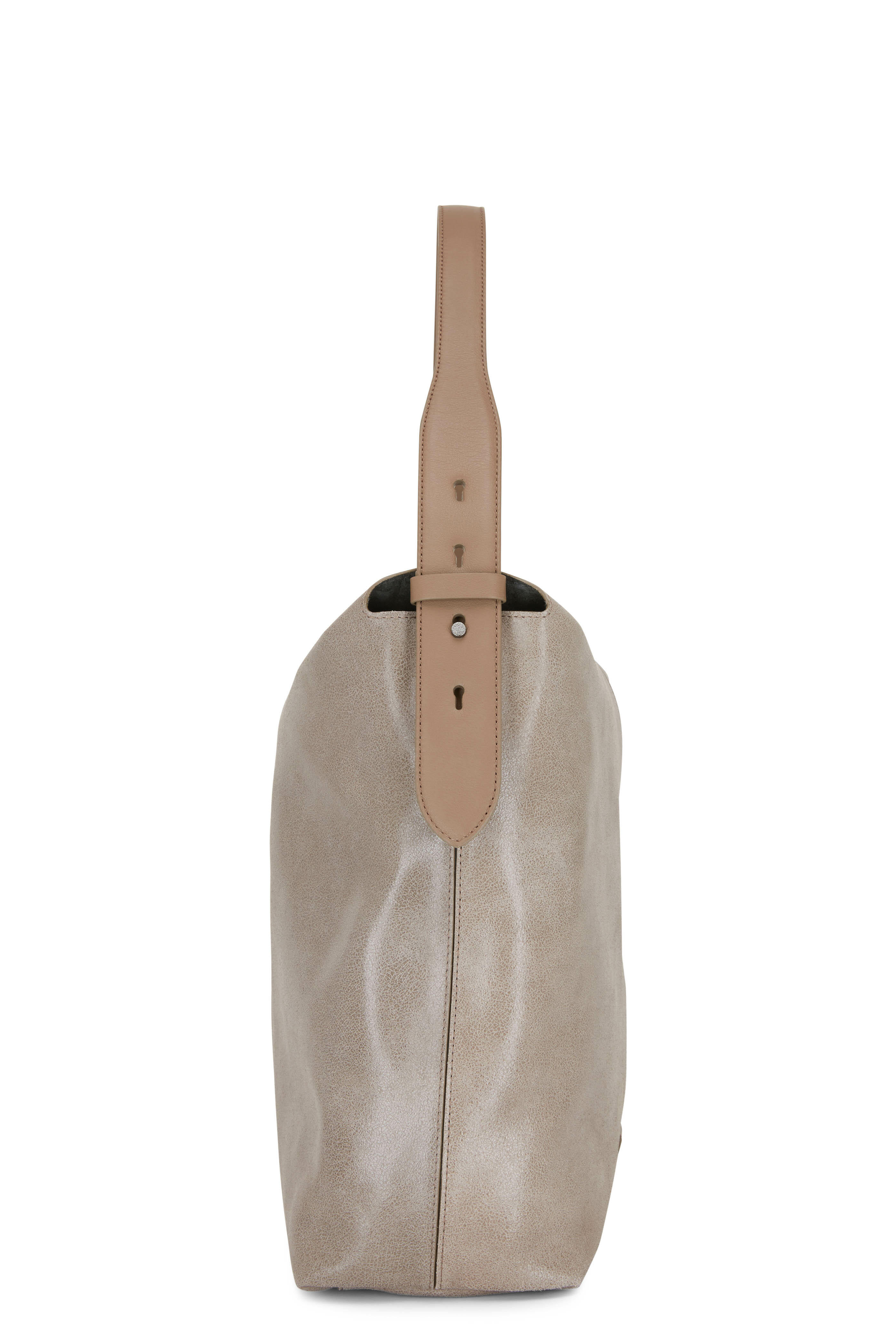 Brunello Cucinelli - Monili Buffered Leather Shoulder Bag