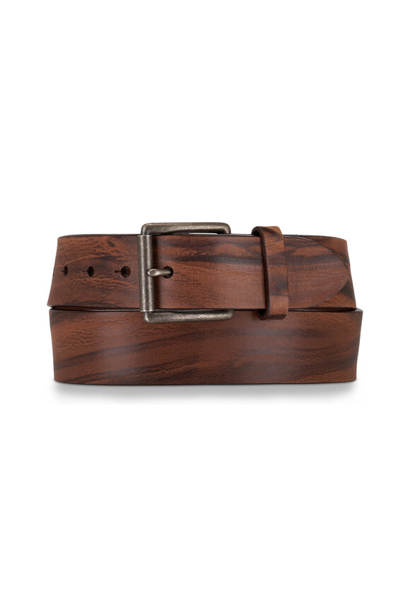 Torino Shrunken Grain Brown Leather Belt 