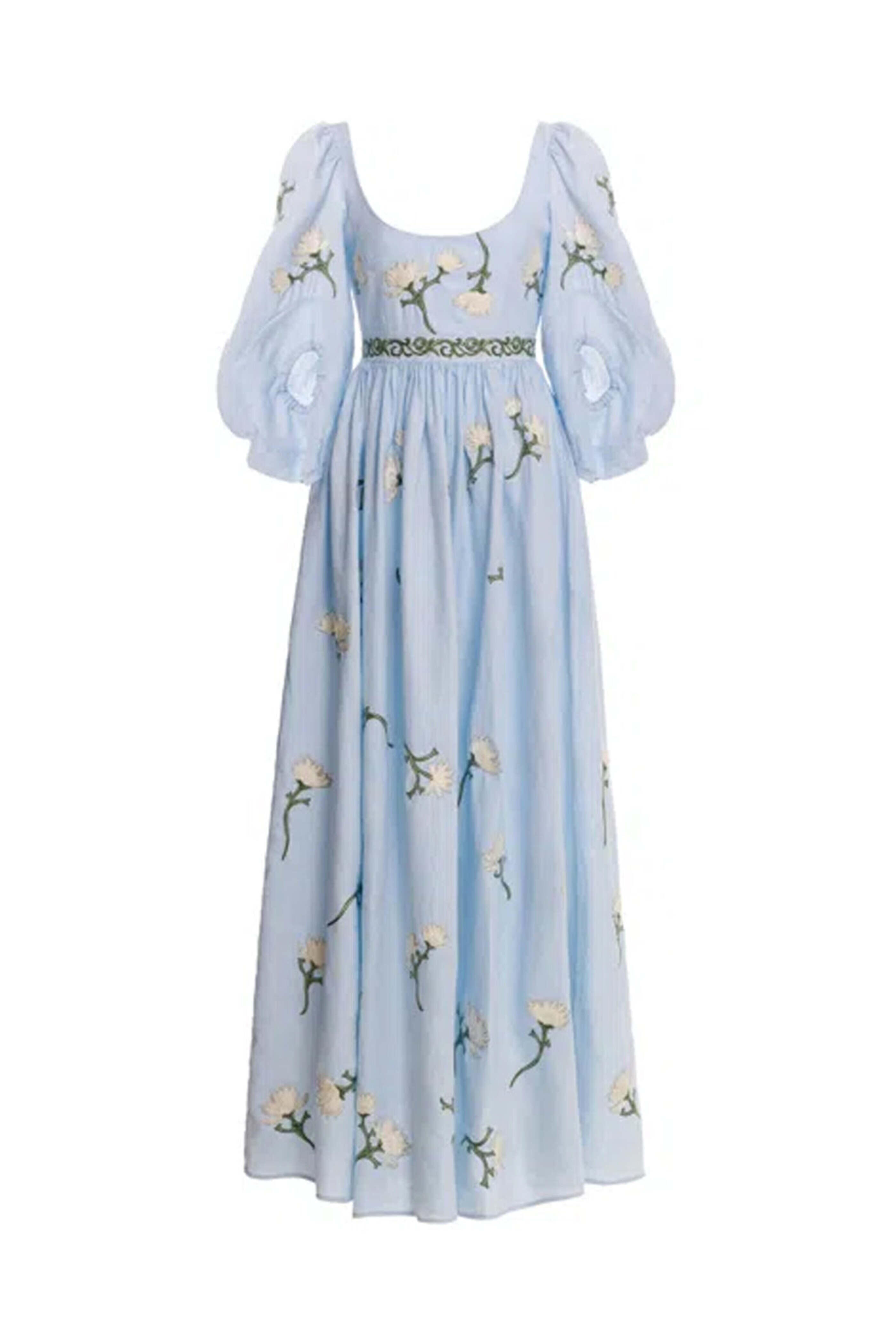 Agua By Agua Bendita - Light Blue Floral Viviane Soledad Maxi Dress