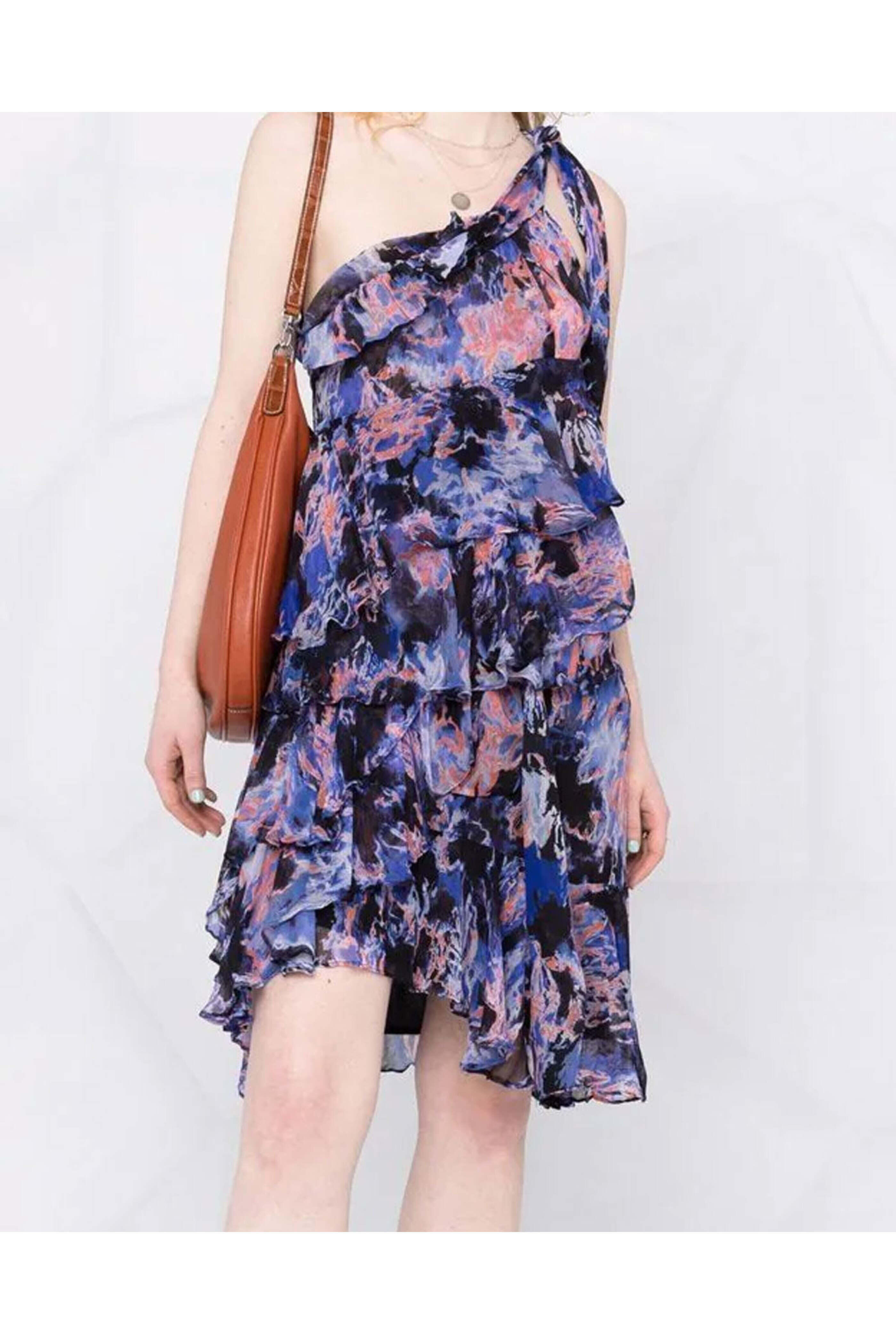 IRO - Black Multi Jofrey One Shoulder Dress