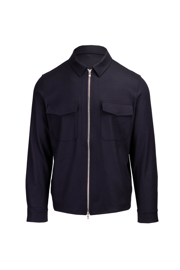 Marco Pescarolo Urus Navy Blue Cashmere Full Zip Jacket - view 1