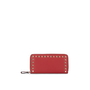 【関税負担】 VALENTINO ROCKSTUD ZIP AROUND WALLET ☆VALENTINO☆Rockstud 折りたたみ財布☆正規品・安全発送