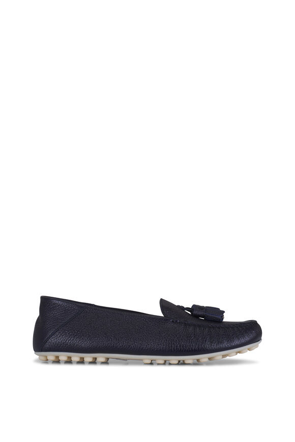Loro Piana Navy Blue Dot Sole Walk Moccasin - view 2