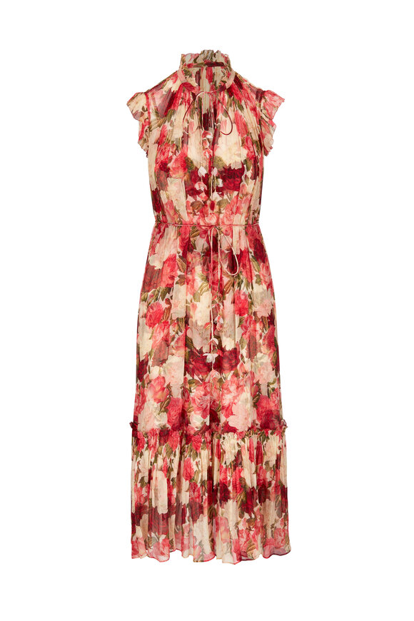 Zimmermann - Wonderland Pink Peonies Flutter Dress