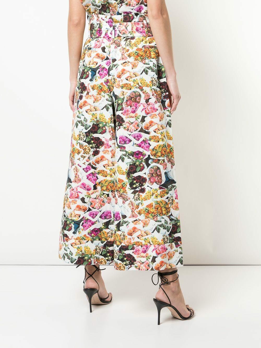 Adam Lippes - Multicolor Floral Printed Wide Leg Culotte