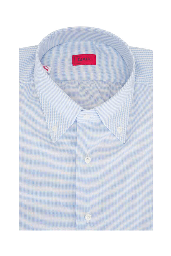 Isaia Pale Blue Oxford 2-Ply Cotton Dress Shirt