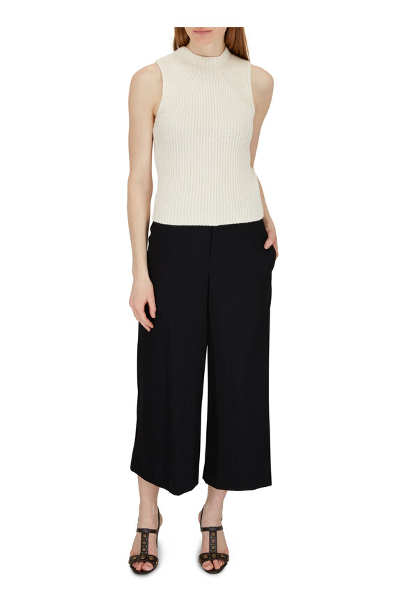 Vince - Black Twill Wide Leg Crop Culottes