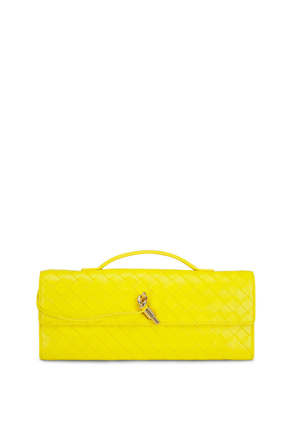 Bottega Veneta - The Pouch Pink Woven Leather Large Bag