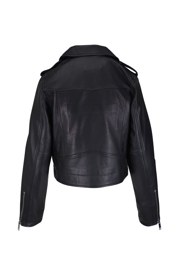 L'Agence Blakely Black Leather Biker Jacket - view 3