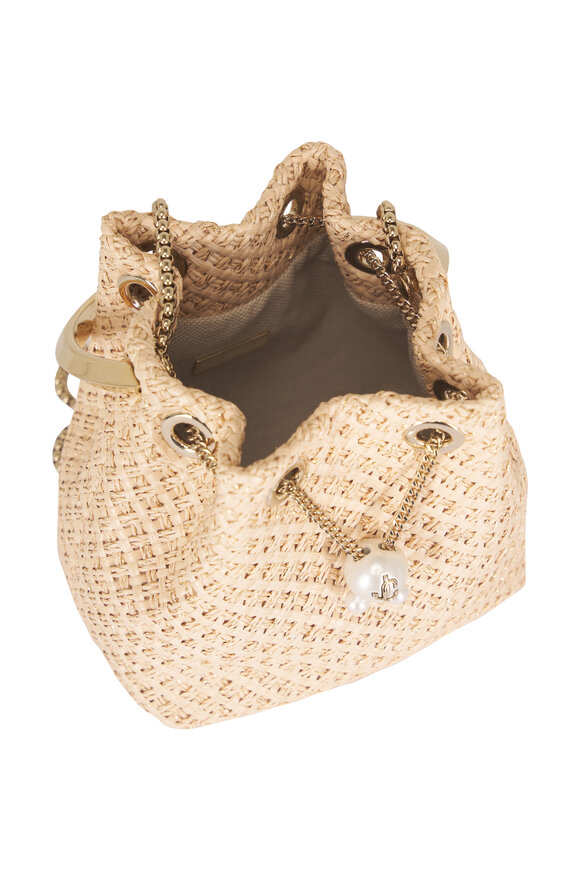 Jimmy Choo Bon Bon Natural & Gold Top Handle Bucket Bag - view 7