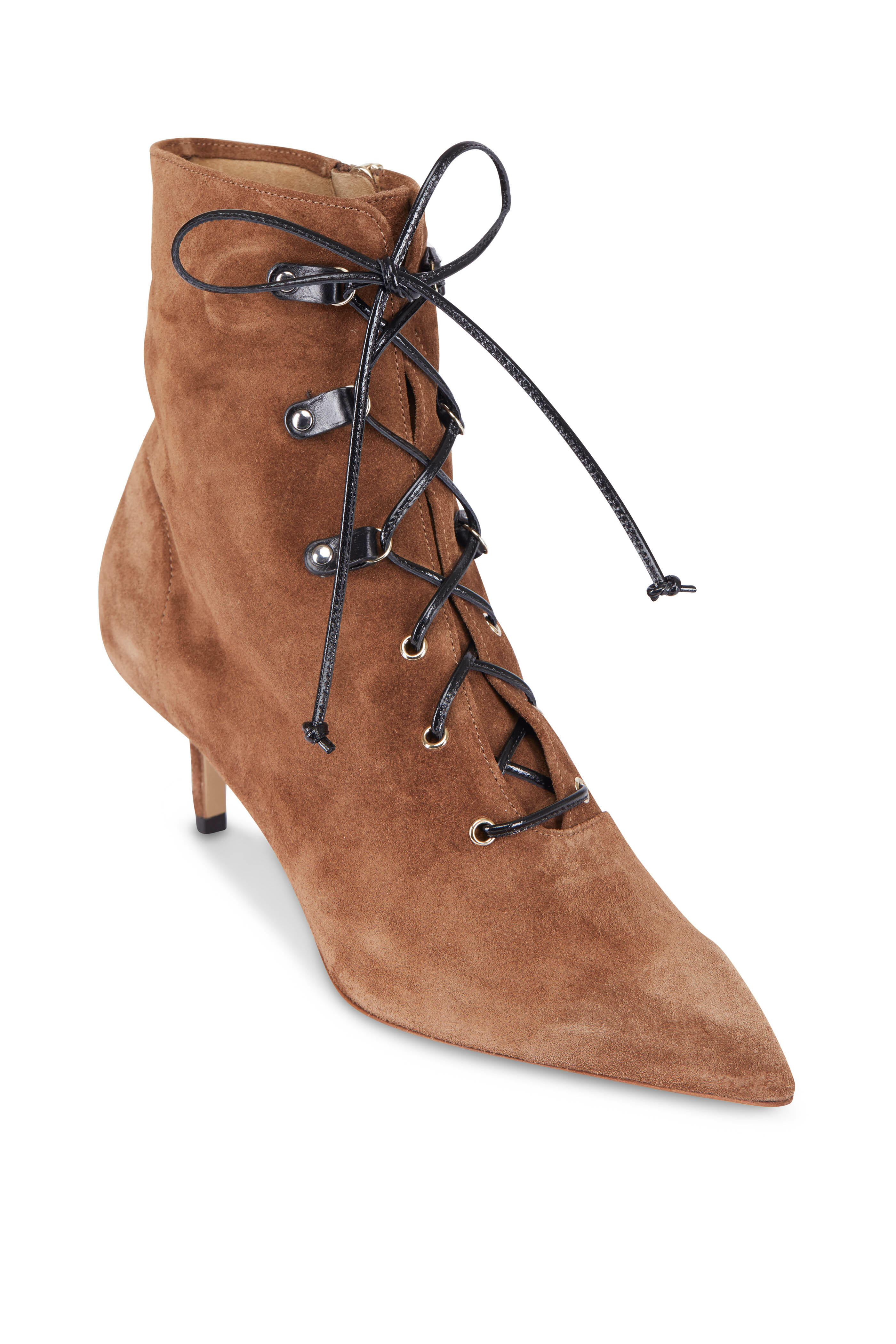 Francesco Russo - Cigar Crust Suede Lace-Up Bootie, 50MM