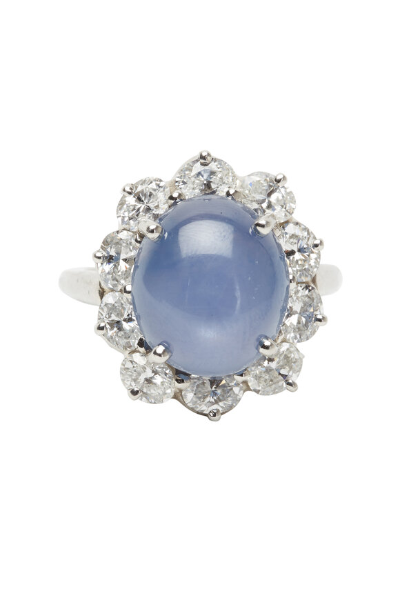 Oscar Heyman - Platinum Star Sapphire Diamond Ring