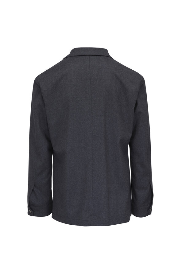 Atelier Munro Charcoal Gray Wool Flannel Informal Jacket - view 3
