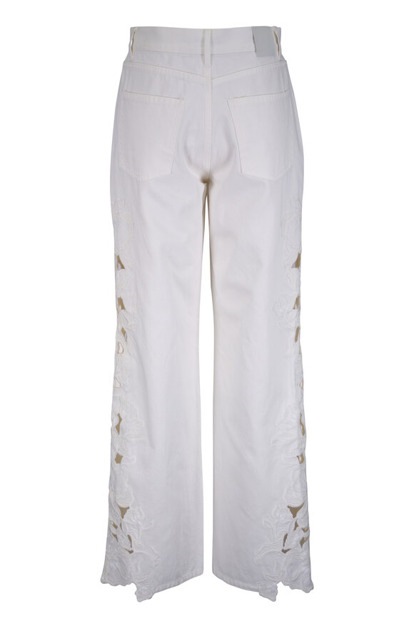 Simkhai Porter Marshmallow White Embroidered Jean - view 3