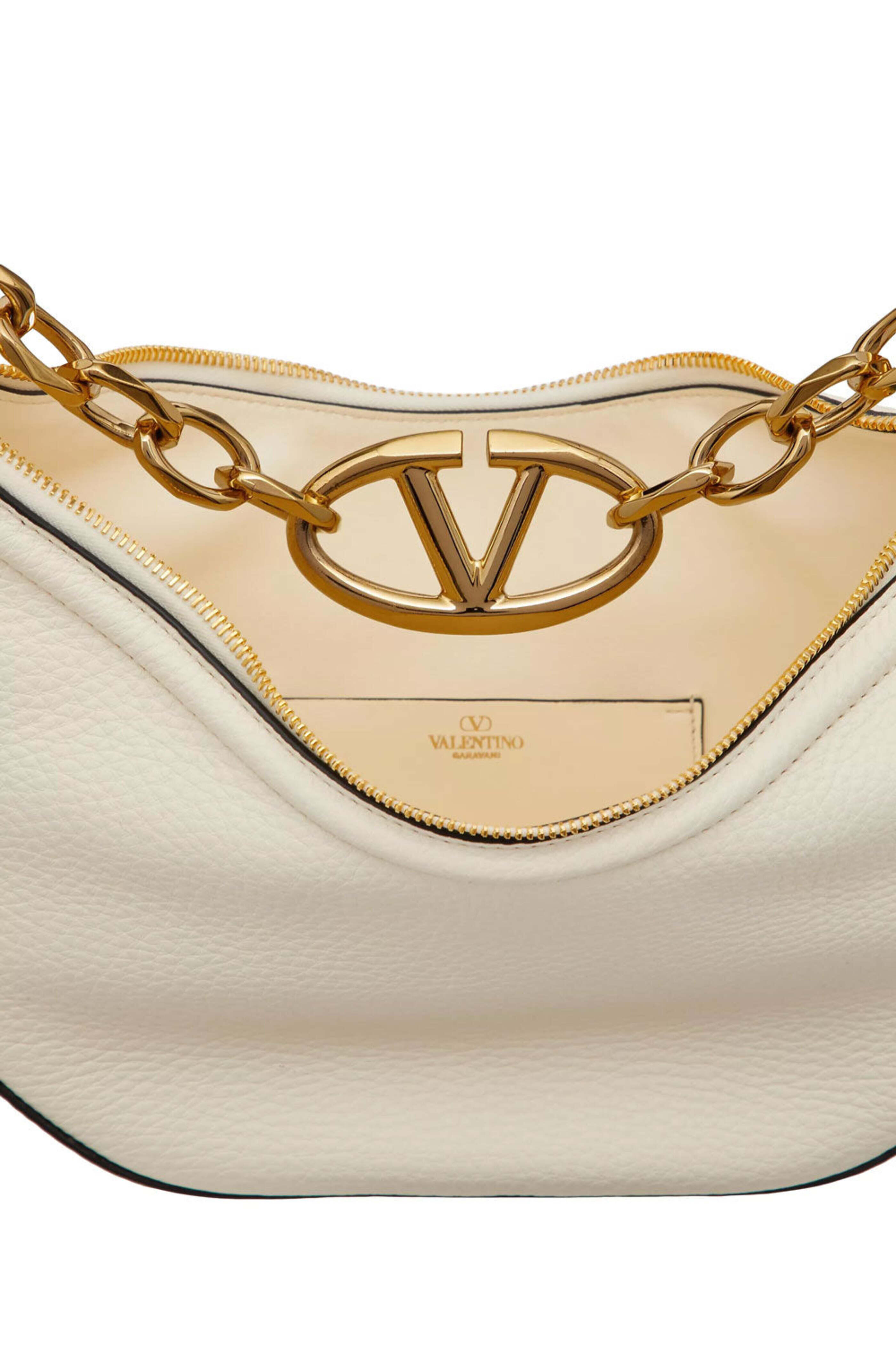 Valentino Garavani - Small Vlogo Moon Hobo Bag in Ivory