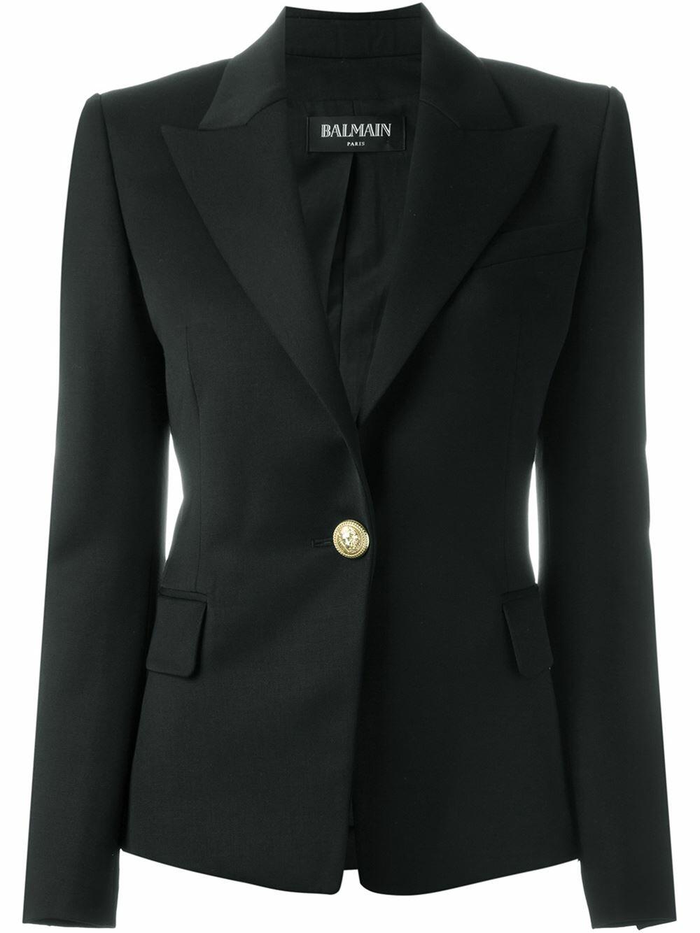 Balmain - Black Wool Single Button Blazer | Mitchell Stores