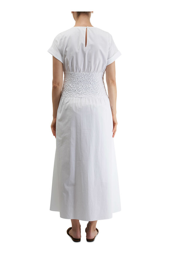 Lafayette 148 New York - White Cotton Smocked Waist Dress