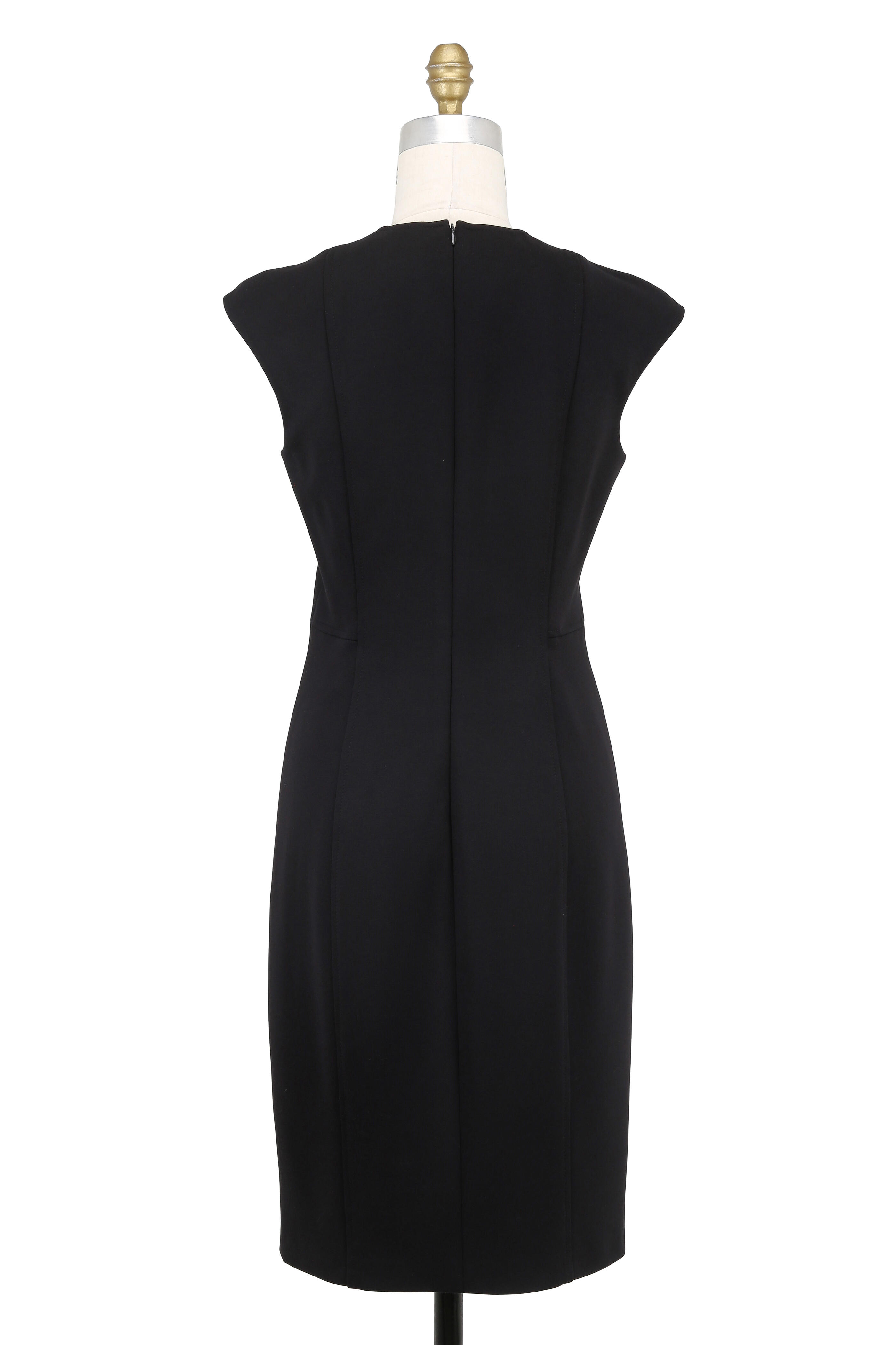 Akris Punto - Black Jersey Zip Front Cap Sleeve Dress