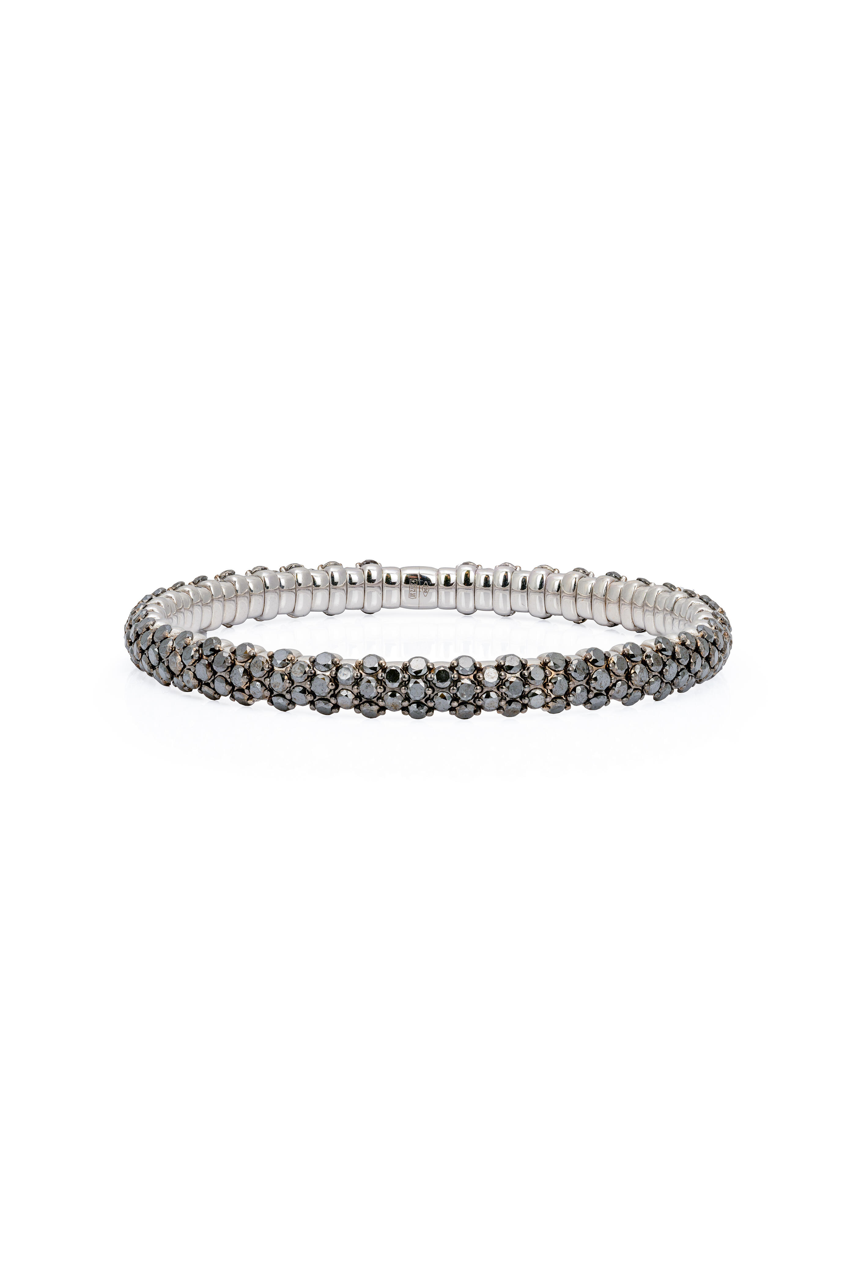 ZYDO - 18k White Gold Black Diamond Stretch Bracelet - view 2