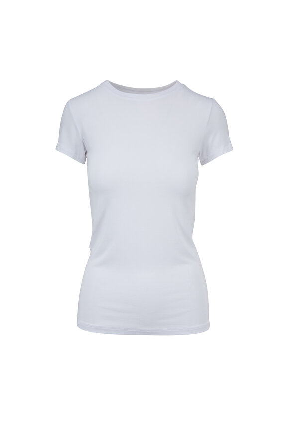 L'Agence Ressi White Jersey Knit T-Shirt