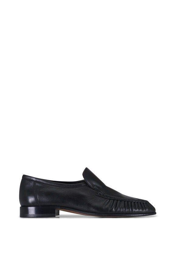 The Row Soft Mocassin Two Black Loafer - view 2