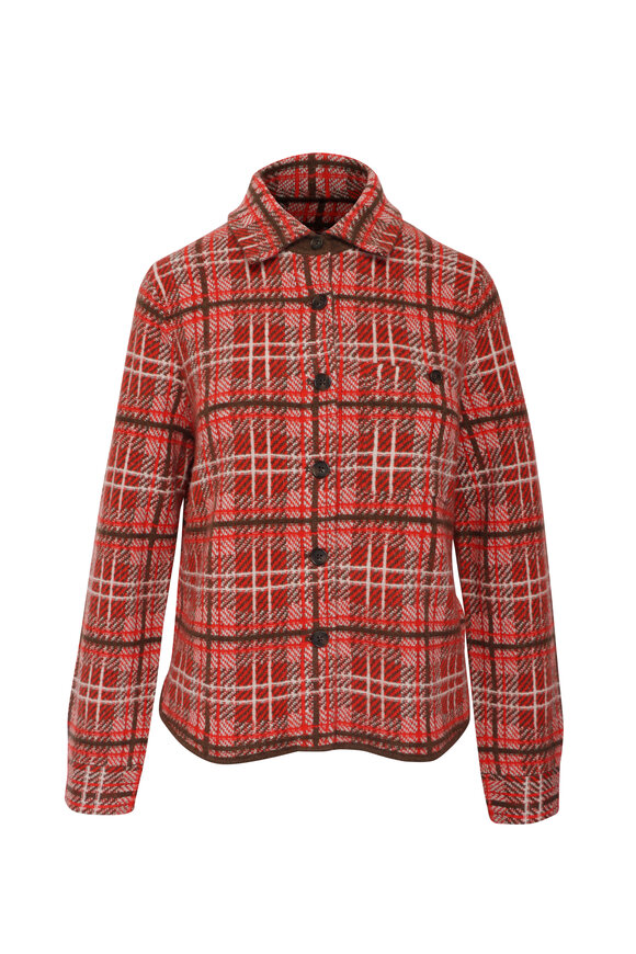 Guest in Residence Dylan Chili Plaid Shirt