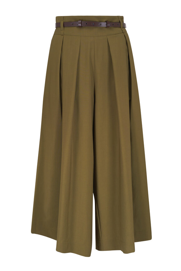 Odeeh Dark Olive Light Weight Wool Dress Pant