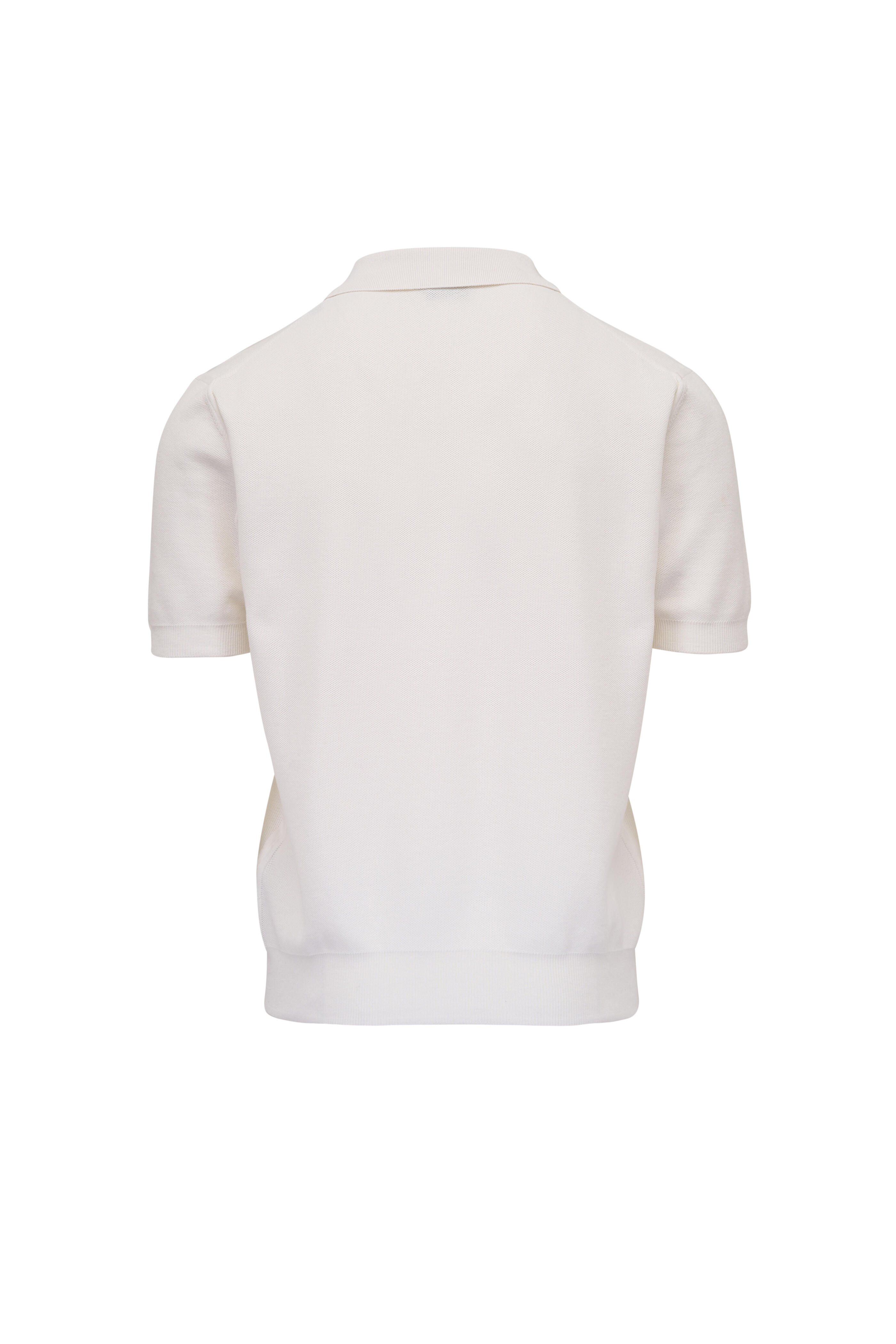 Tom Ford - White Silk & Cotton Pique Polo