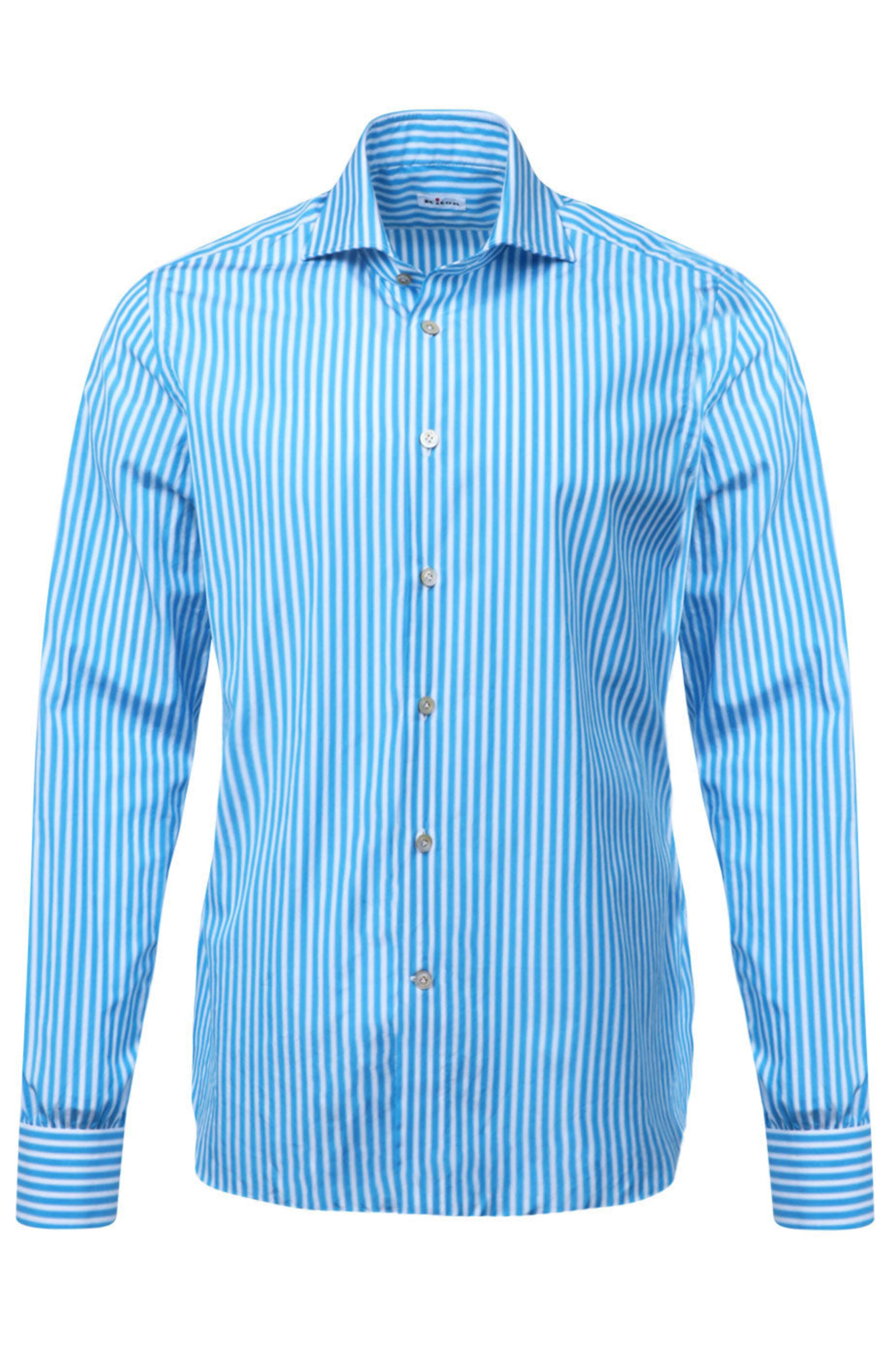 Kiton - Turquoise Striped Sportshirt