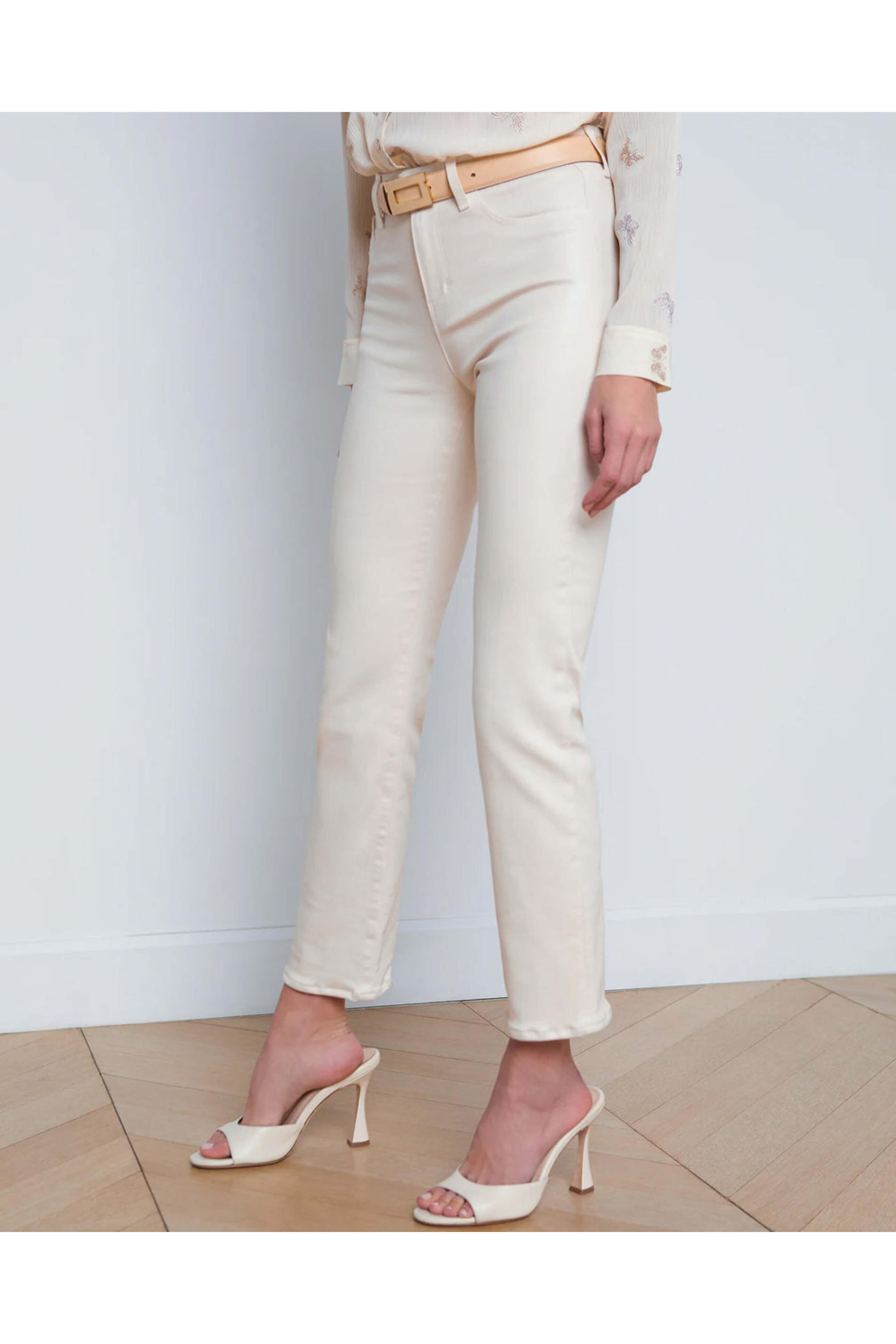 L'Agence - High Rise Ginny Straight Jean in French Vanilla